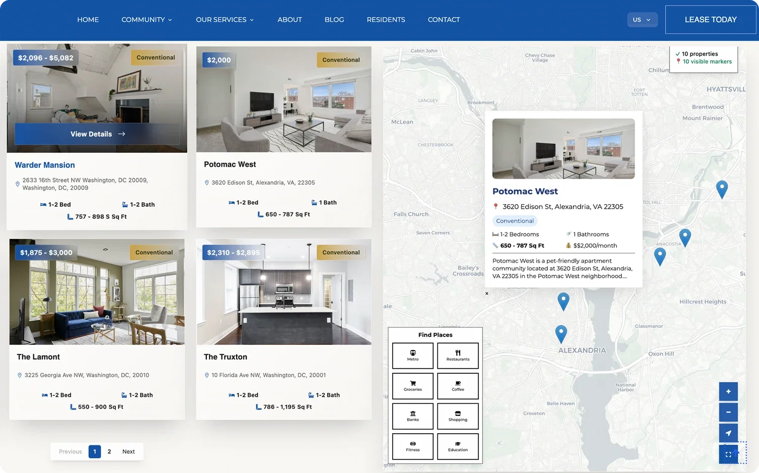 Leaflet integration with interactive maps