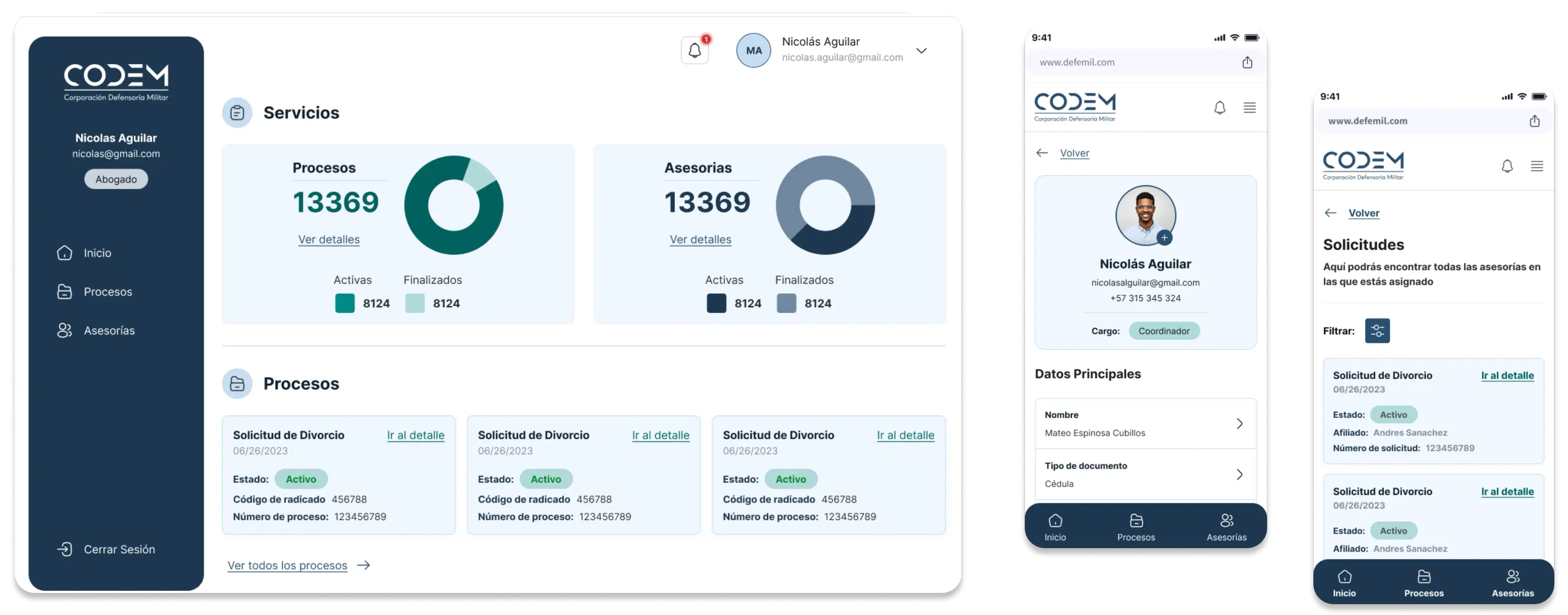 Captura de escritorio del sistema CODEM para gestión de afiliados